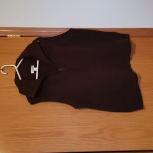 Womens plus size 2X brown zip up sweater vest